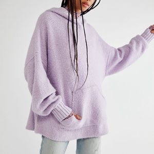 free people | mila hoodie in gray/ tan detail